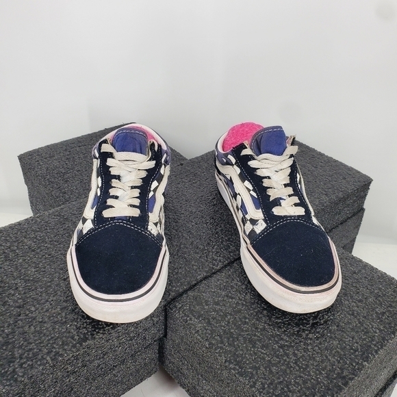 Vans Old Skool Checkerboard Blue Flame Shoes 5.5 Women 4 Men Sneakers - Picture 15 of 15
